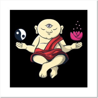 Meditating Buddhist Monk Zen Buddha Om Posters and Art